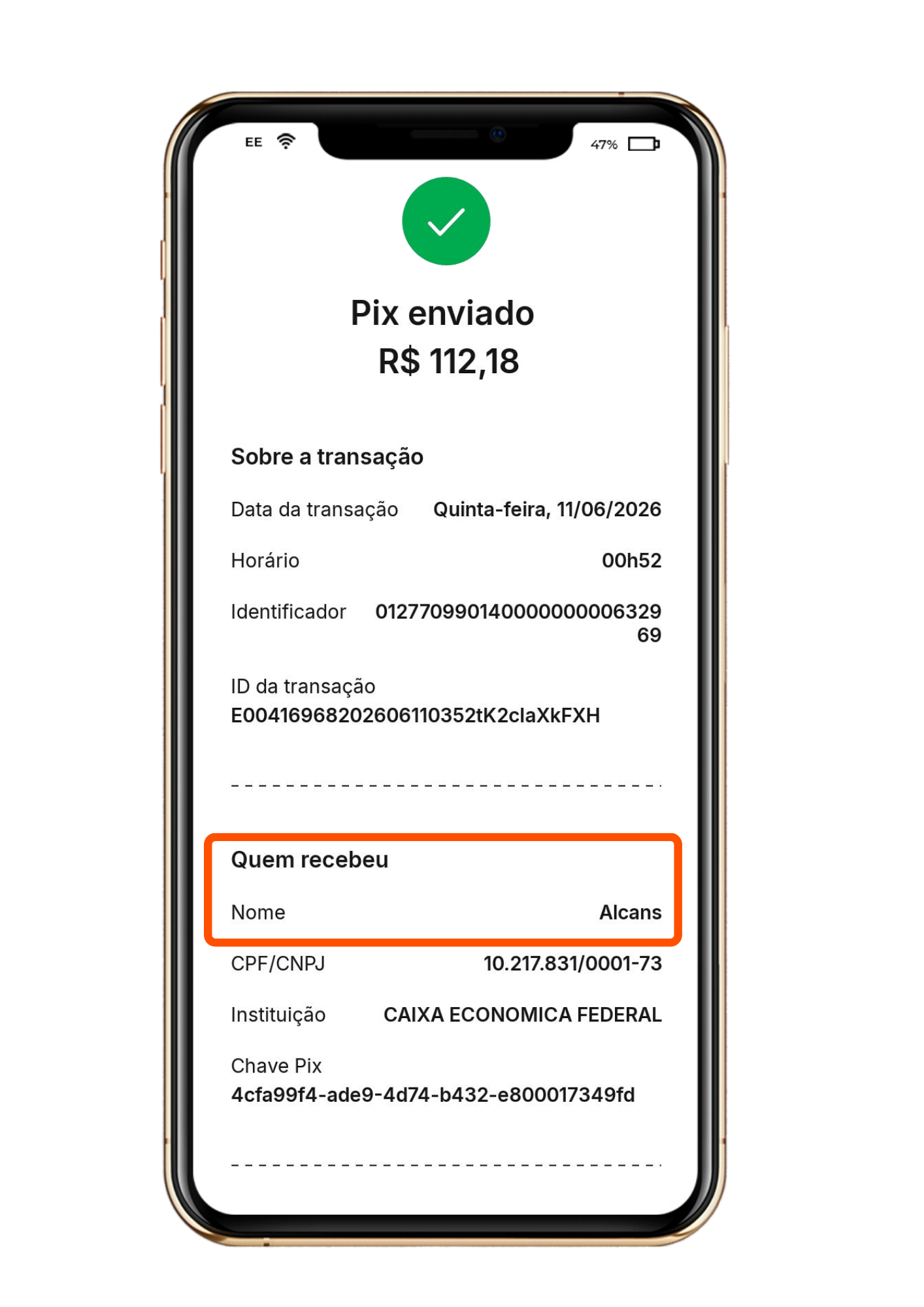 exemplo de tela de pagamento